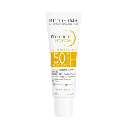 ژل کرم ضد آفتاب بی رنگ بایودرما +SPF50 مدل Photoderm Spot-Age