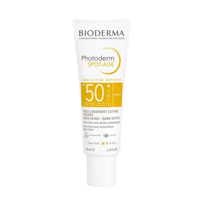 ژل کرم ضد آفتاب بی رنگ بایودرما +SPF50 مدل Photoderm Spot-Age
