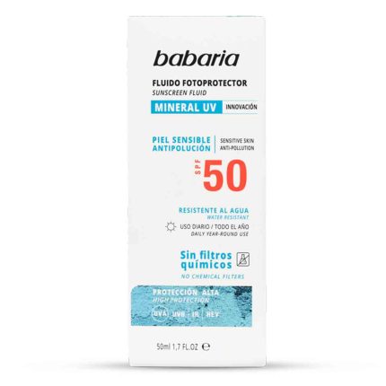 ضد آفتاب باباریا مدل مینرال SPF50 حجم 50ml